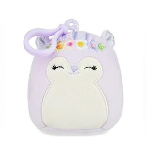 Kellytoy Sydnee the Squirrel Squishmallow Clip-on Backpack Stuffed Plush Toy